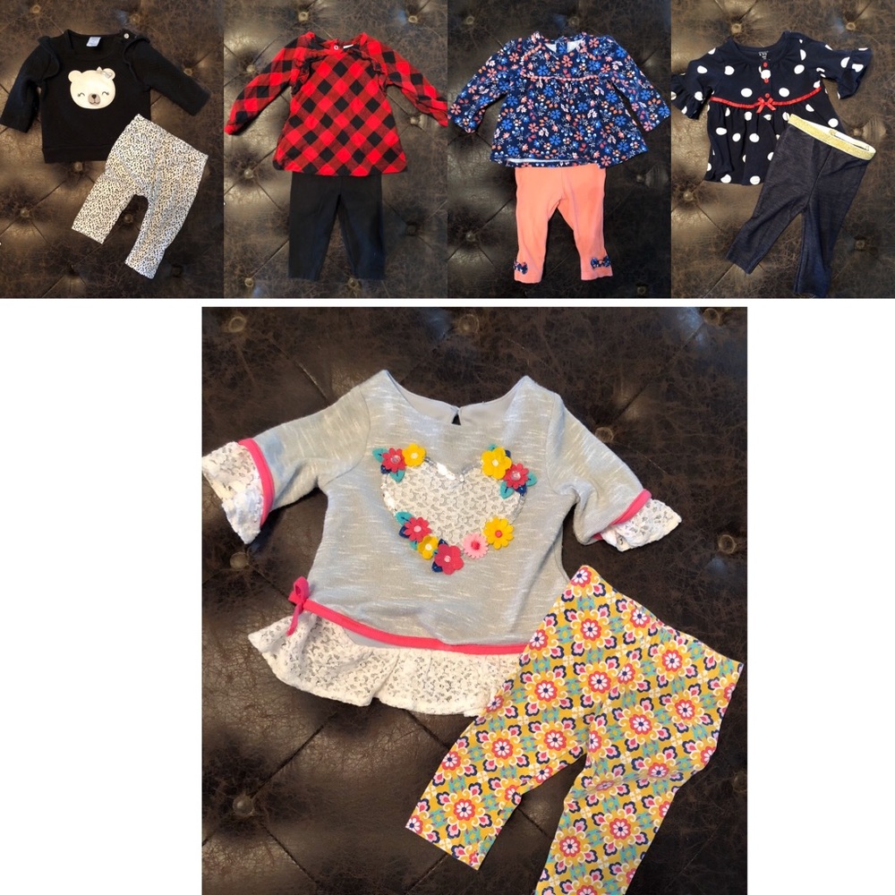 Baby girls 2-piece outfit lot